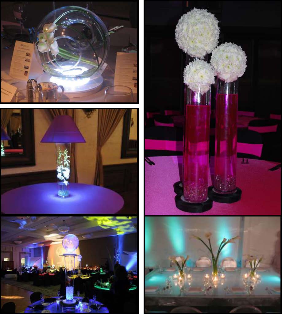 centerpiece glass props and products